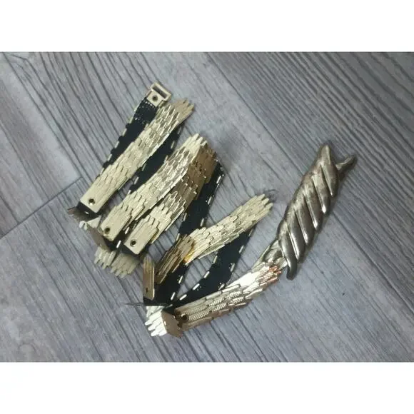 Vintage Gold Tone Scaled Stretch Womens Belt 80s 90s - Picture 4 of 7